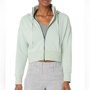NWT CORE 10 Cropped Zip-Up Hoodie Sweatshirt Mint Green